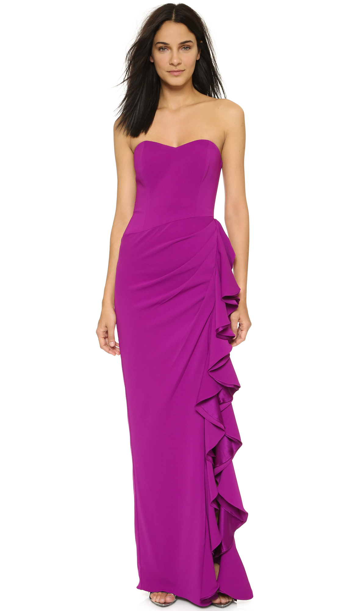 badgley mischka purple dress