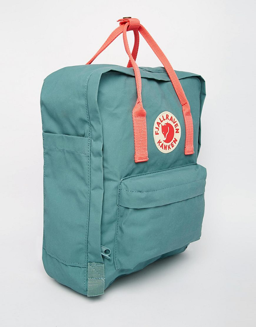 Fjallraven Classic Kanken In Green With Contrast Pink | Lyst