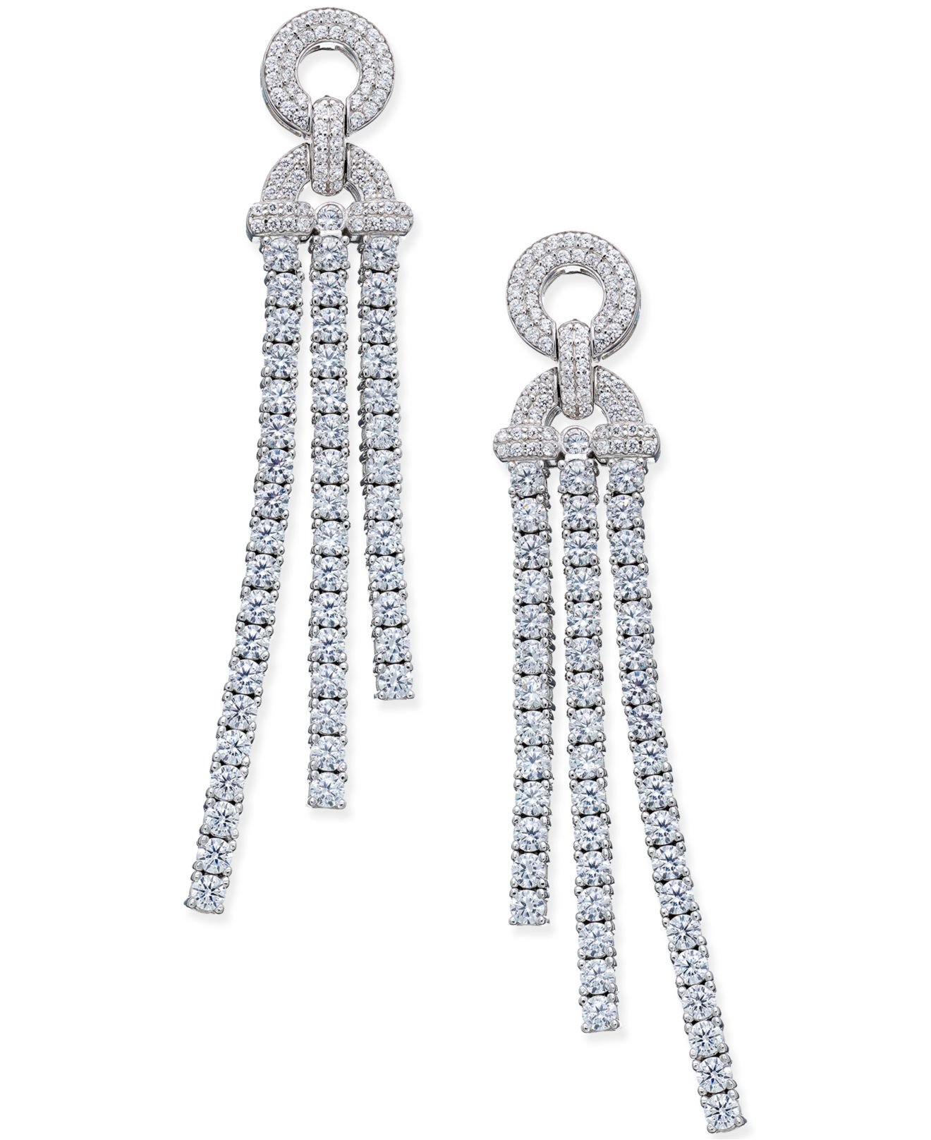 Macy's Diamond Dangle Drop Earrings (5 Ct. T.w.) In 14k White Gold in  Metallic | Lyst