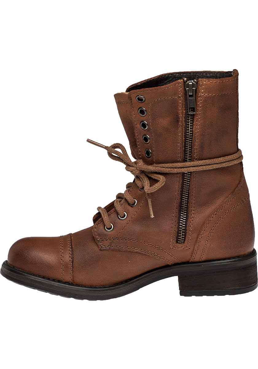 Steve madden Troopa 2.0 Leather Combat Boots in Brown | Lyst