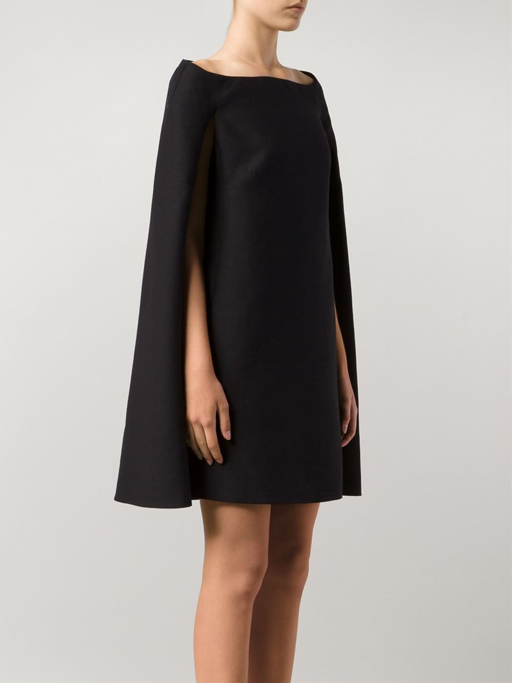 fersken supplere Tolk Valentino Cape Dress in Black | Lyst