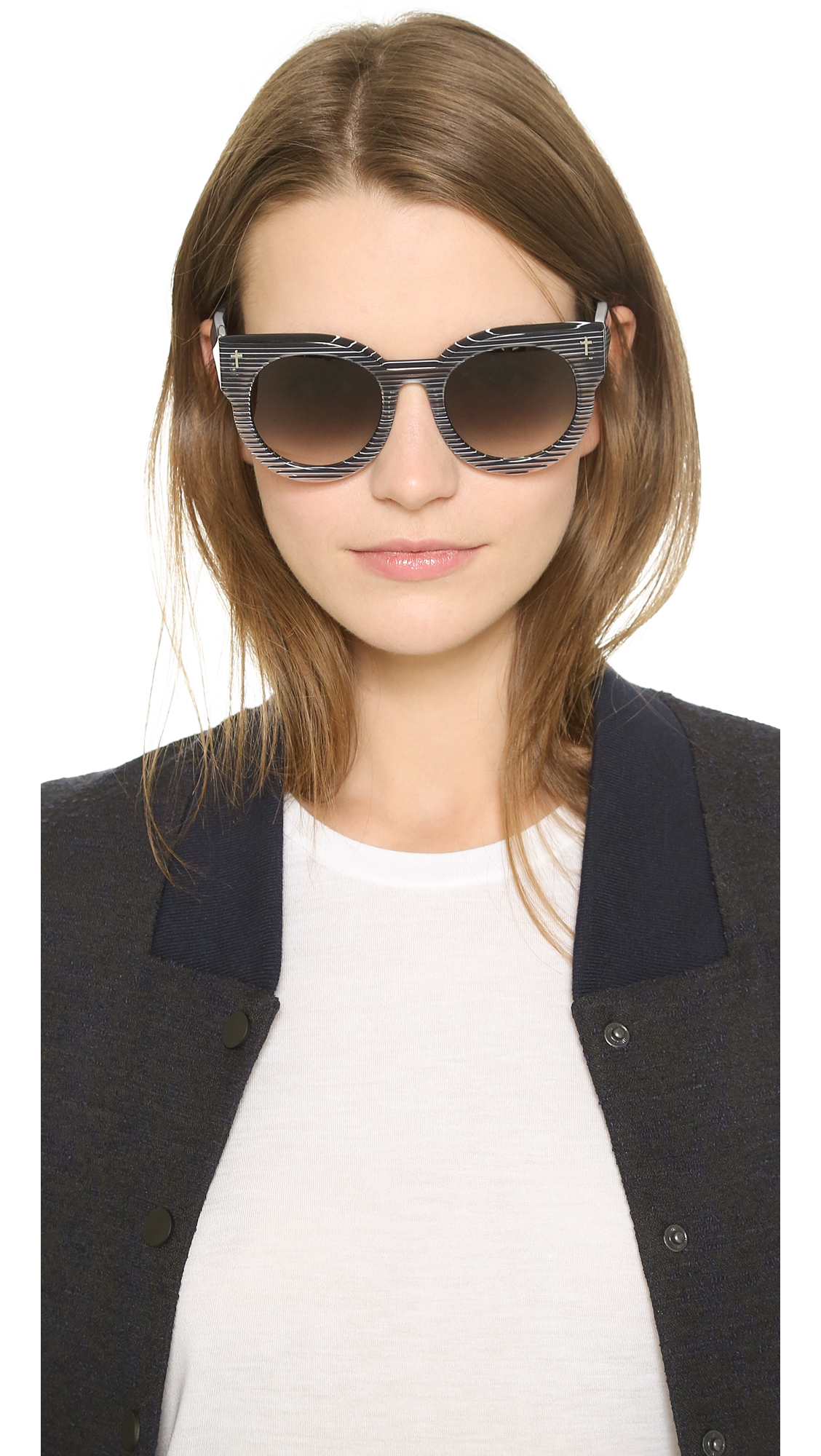 Valley eyewear A Dead Coffin Club Sunglasses Black Clear Stripe