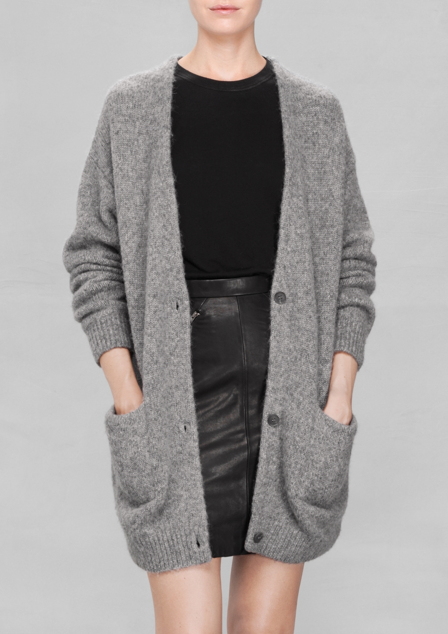 & other stories Wool-blend Cardigan in Gray | Lyst