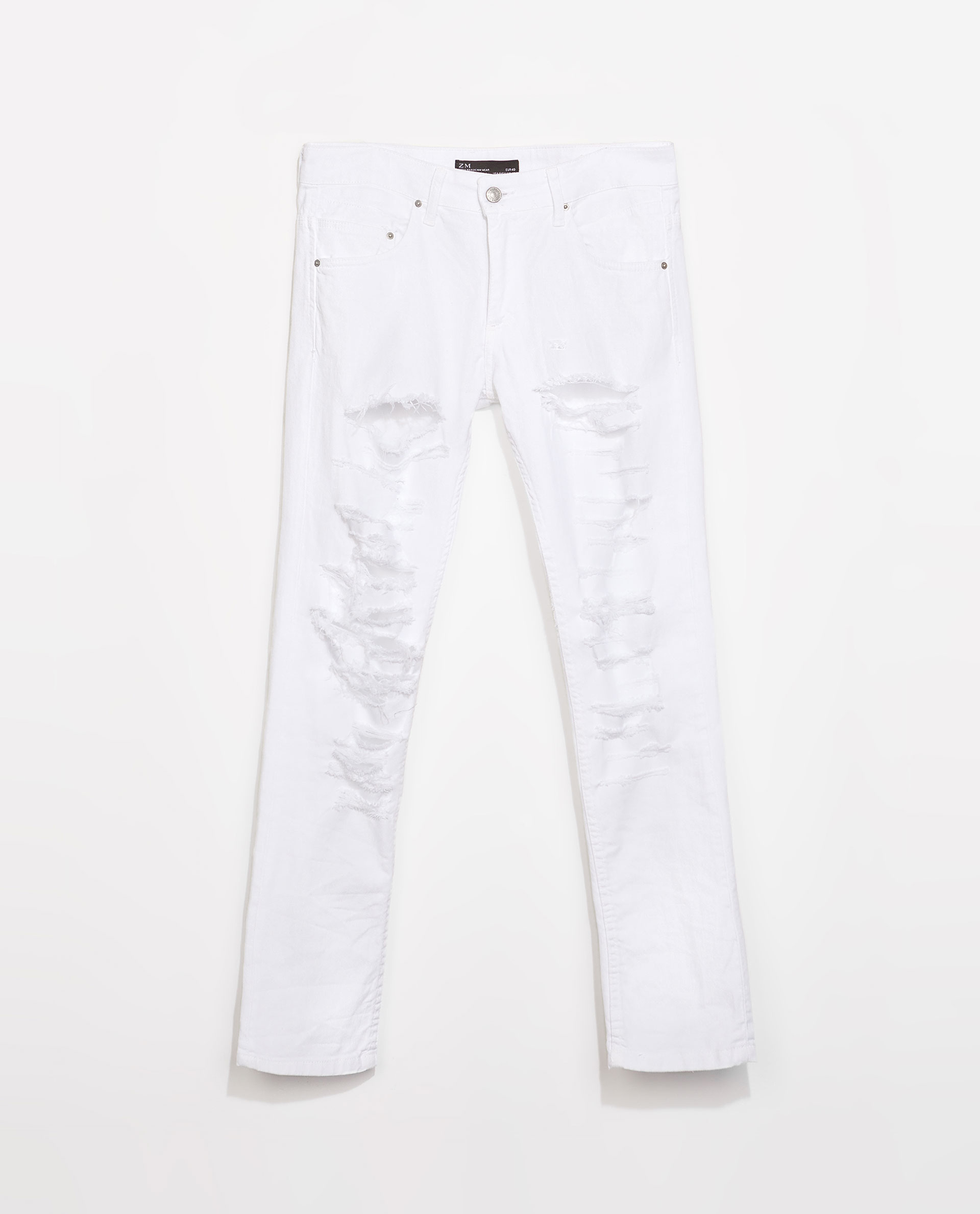 Zara Laserripped Jeans in White for Men | Lyst