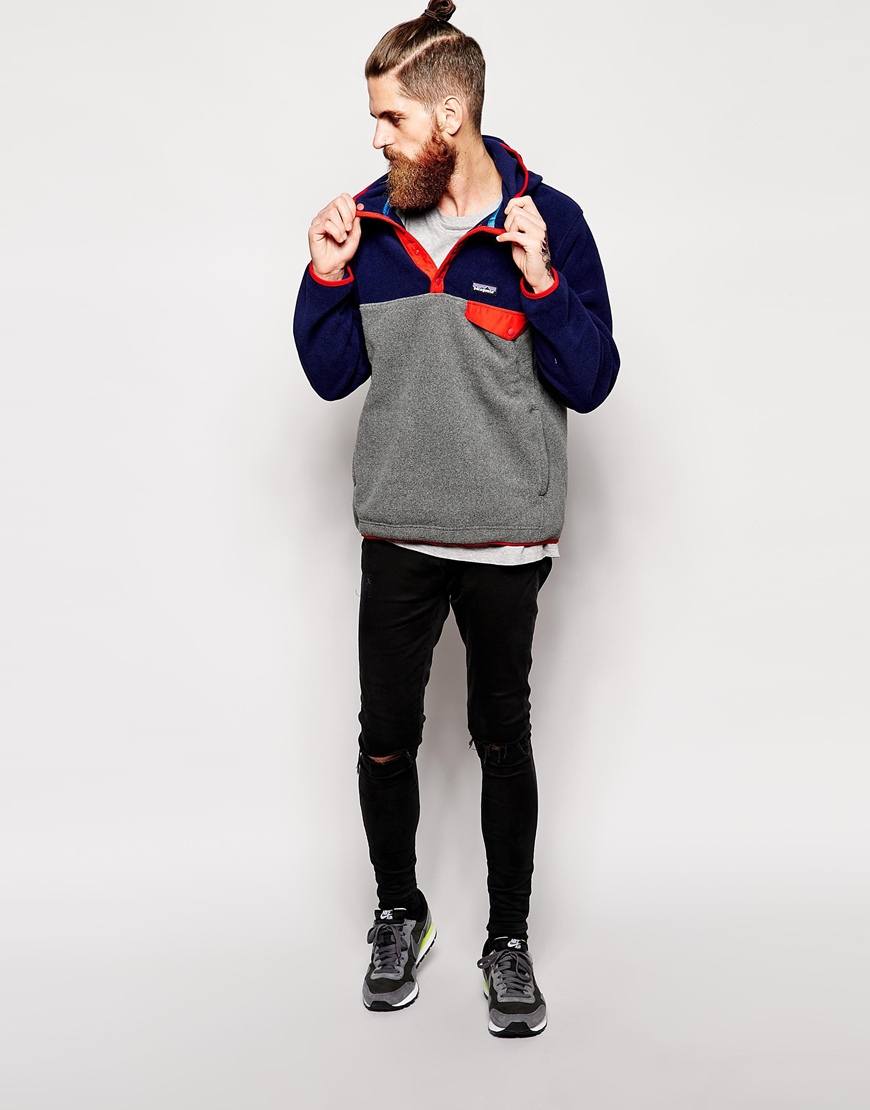 Patagonia Synchilla Snap-T Fleece Hoodie in Gray for Men | Lyst