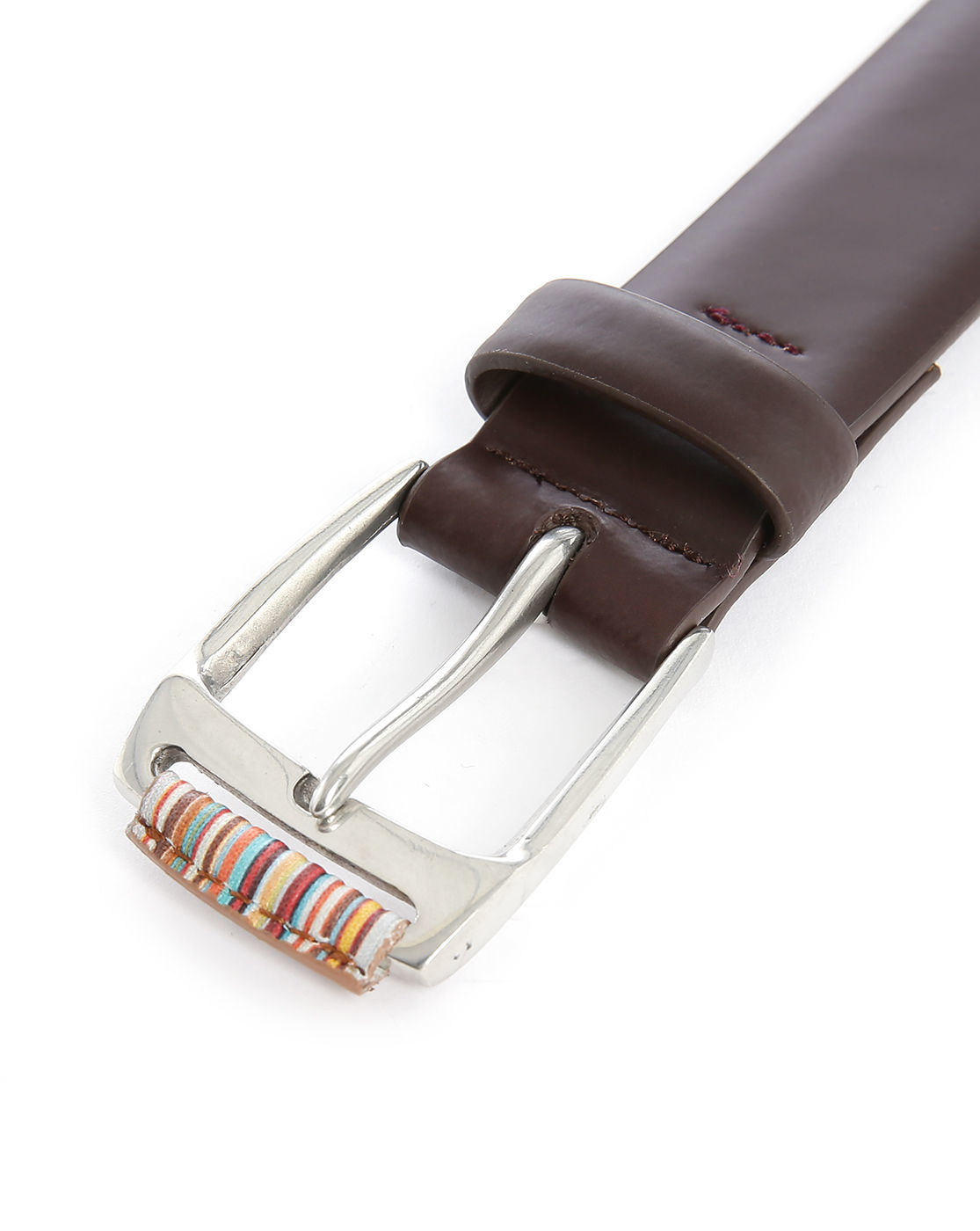 Paul smith Brown Stripes Buckle Leather Belt in Brown for Men Lyst