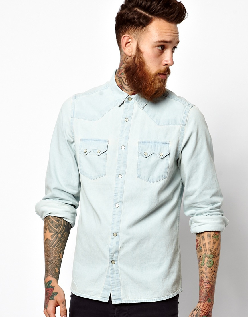 white denim shirts mens