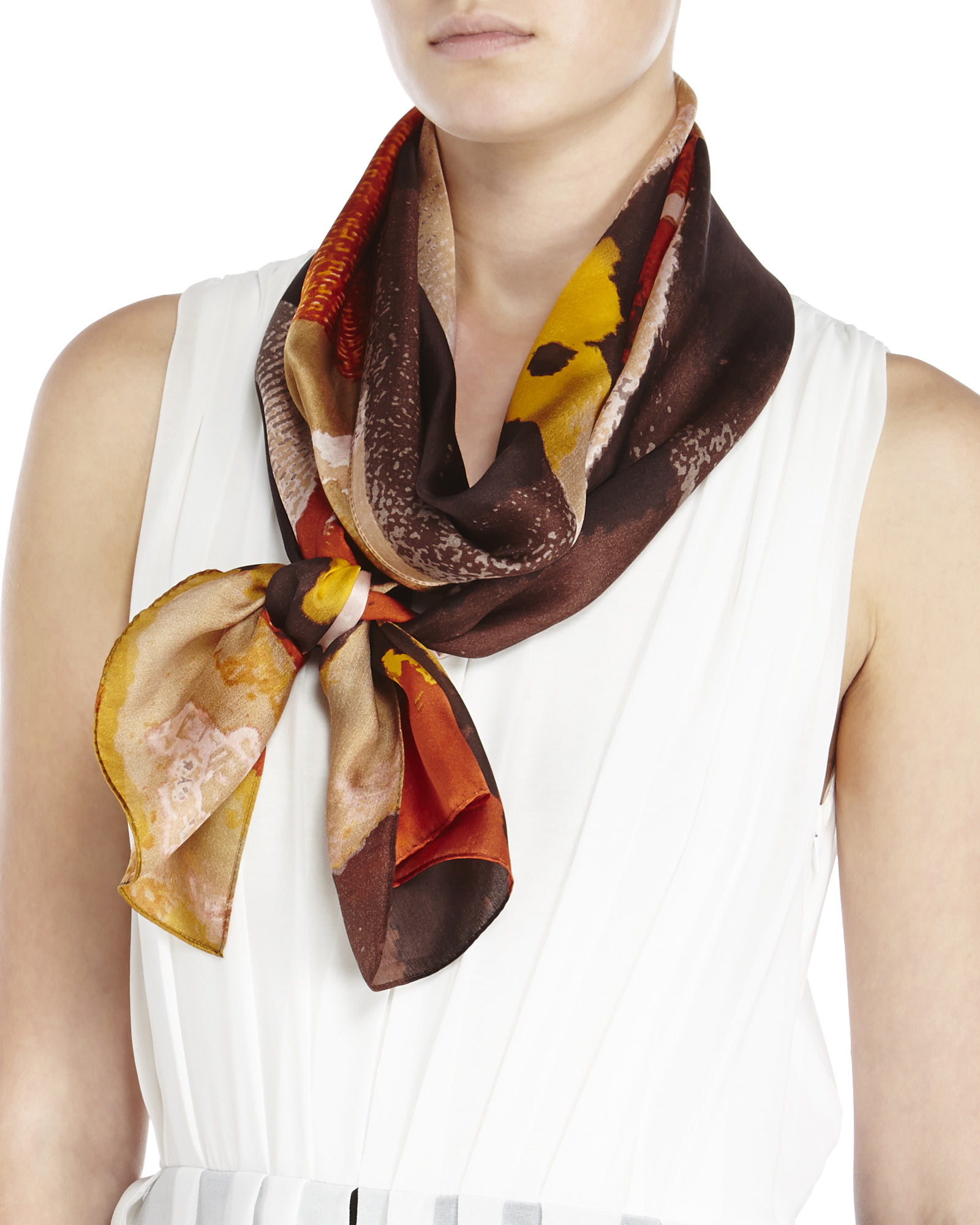 Lyst Vince camuto Pixel Paint Scarf in Brown
