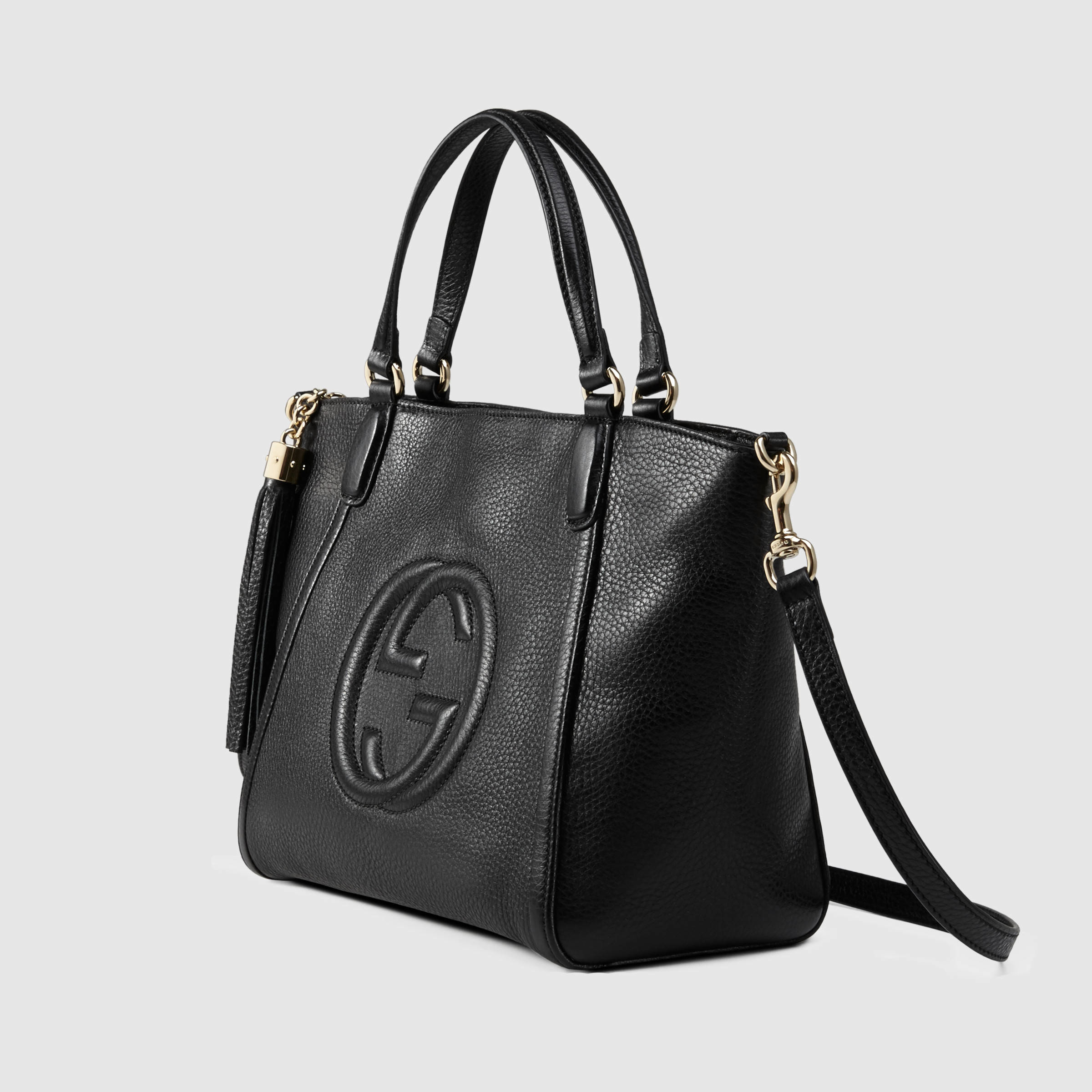 Lyst - Gucci Soho Leather Top Handle Bag in Black
