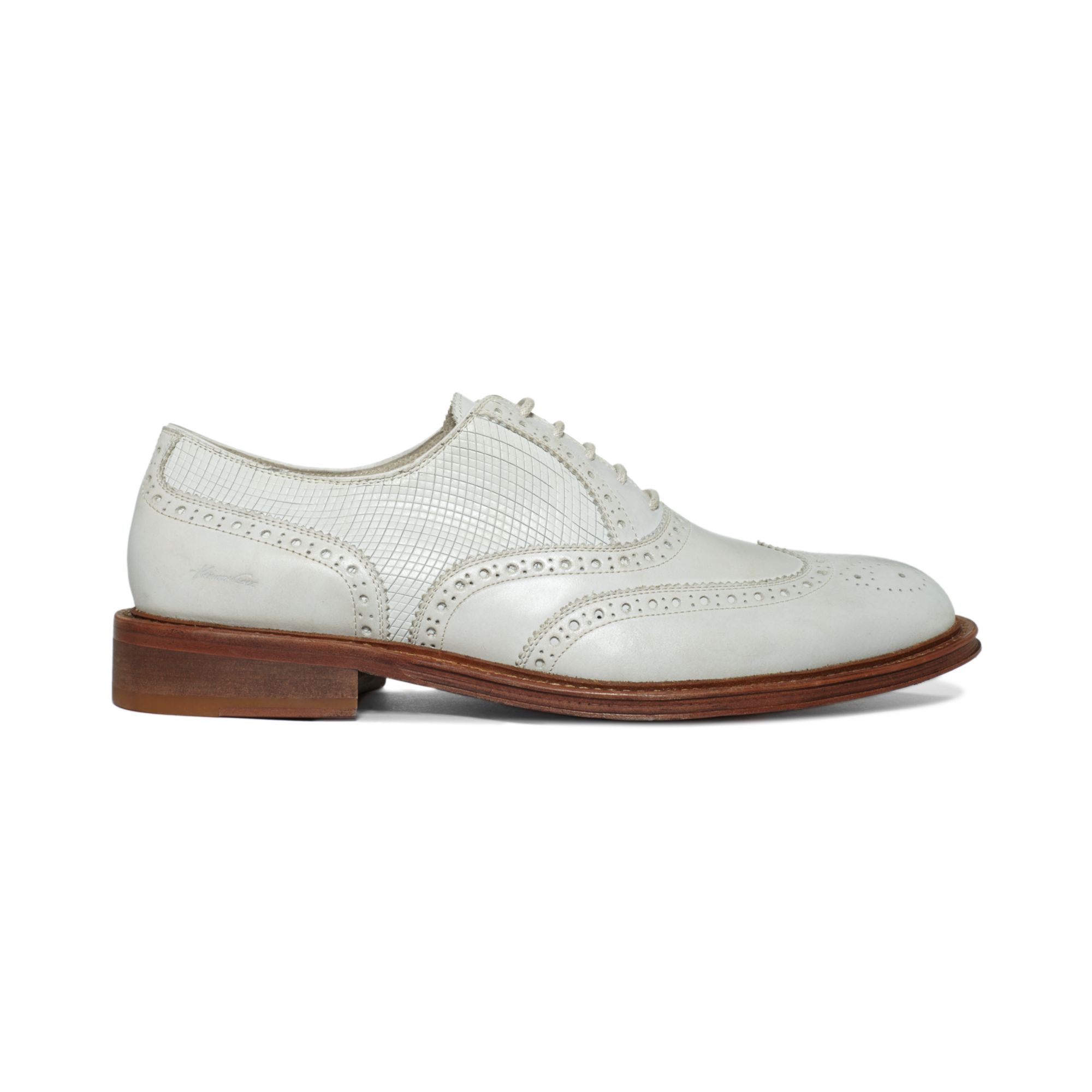 Kenneth Cole Elite Class Wingtip Oxfords in White for Men - Lyst