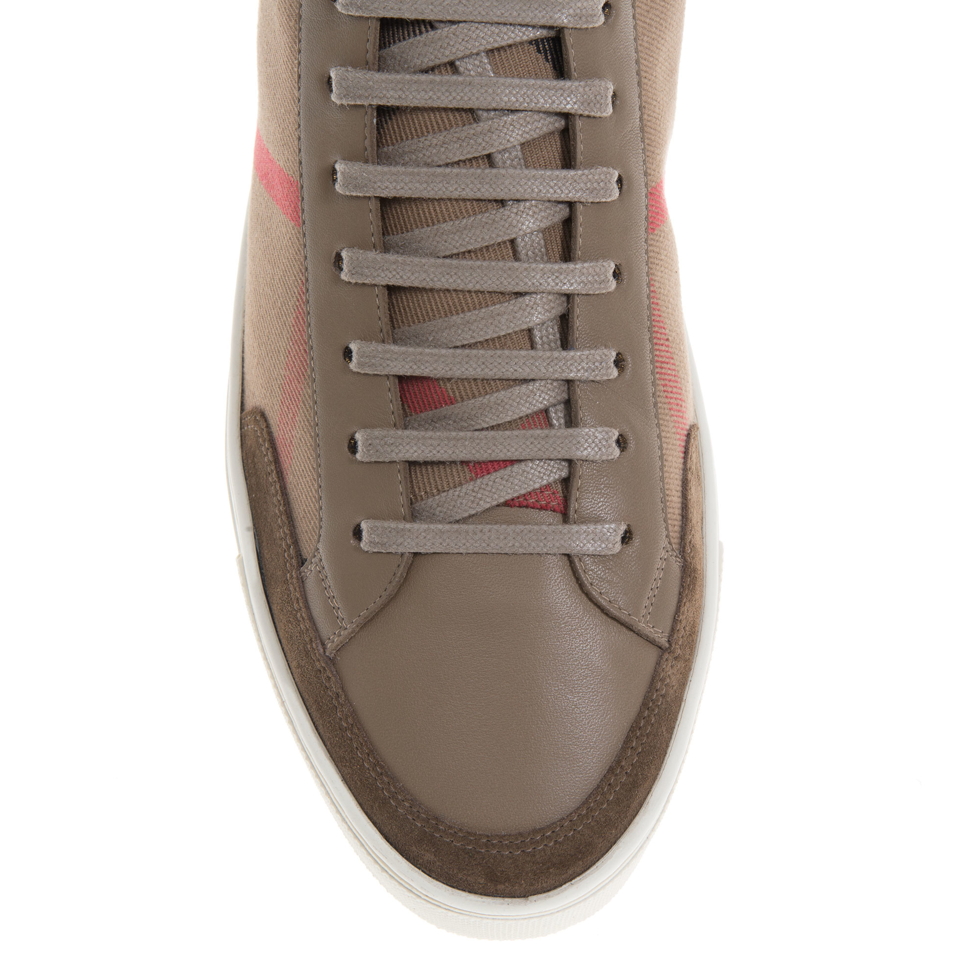 Burberry House Check High-Top Sneakers in Brown for Men | Lyst