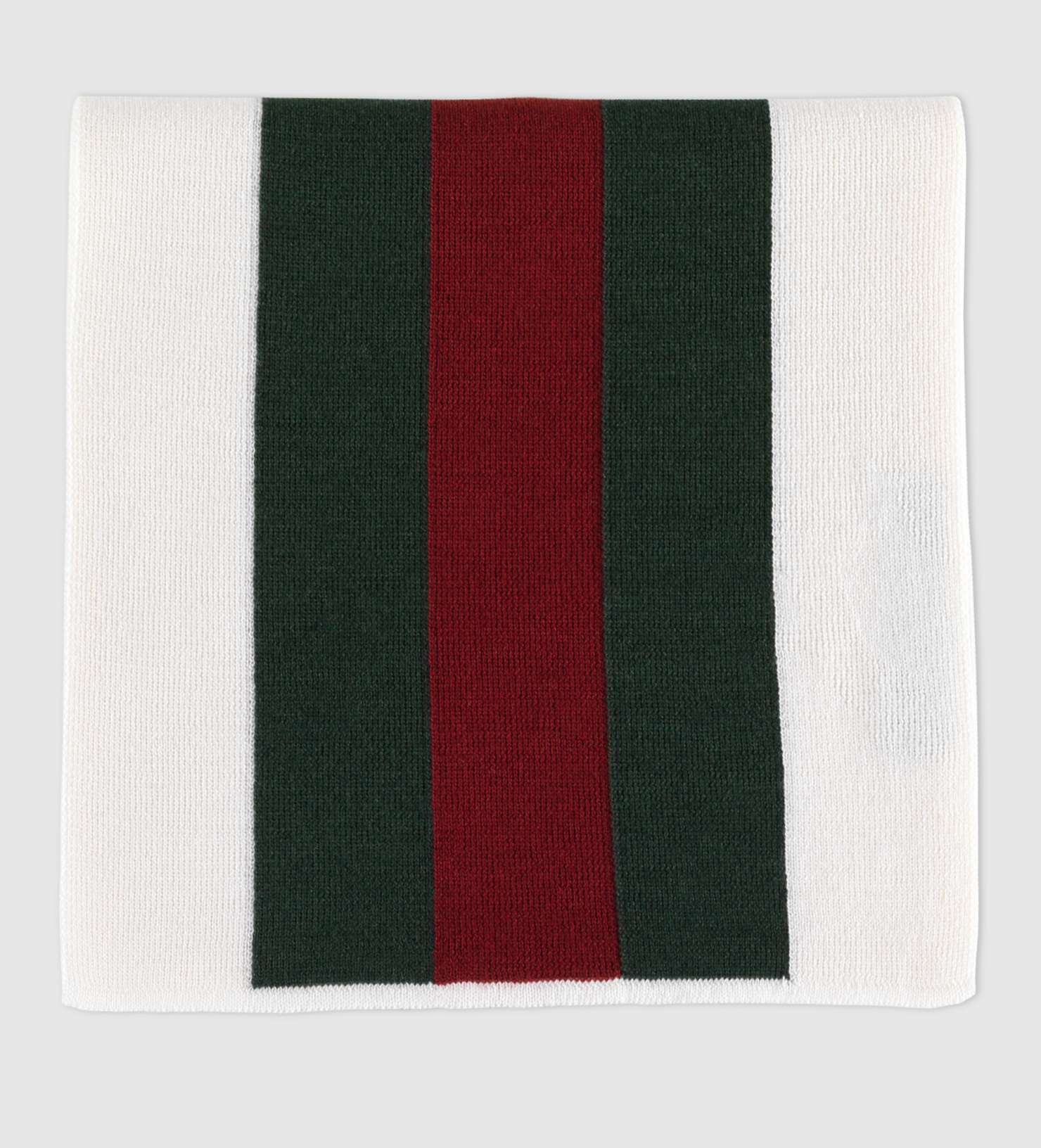 Gucci Signature Web White Knit Scarf for Men | Lyst