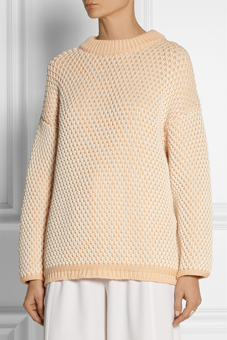 Chloé ChunkyKnit CottonBlend Sweater in Beige (Neutrals) Lyst