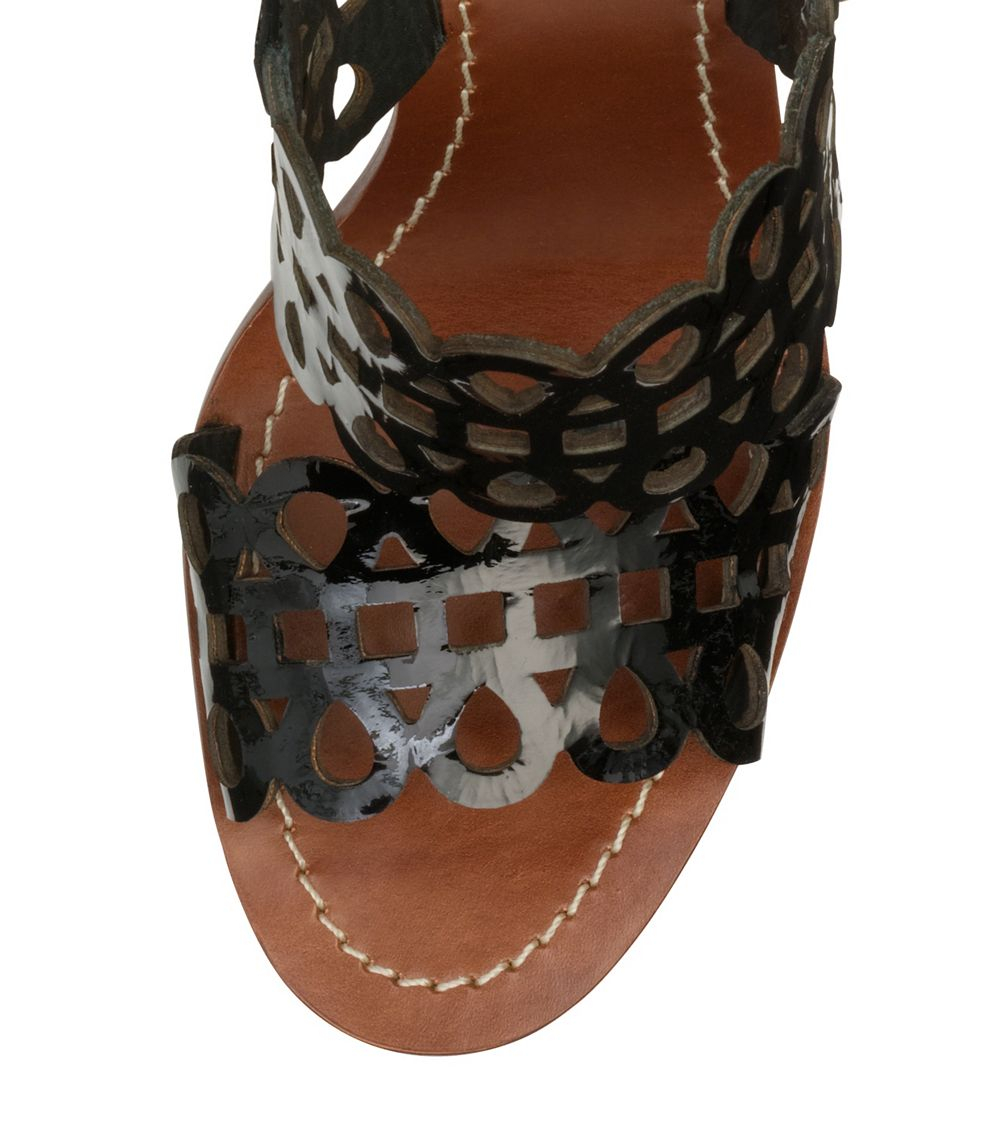 black patent leather tory burch sandals