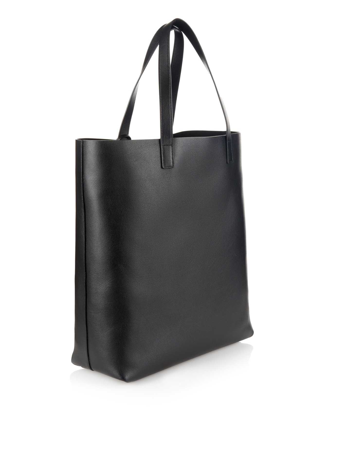 Saint Laurent Monogram Leather Shopper Bag in Black for Men - Lyst