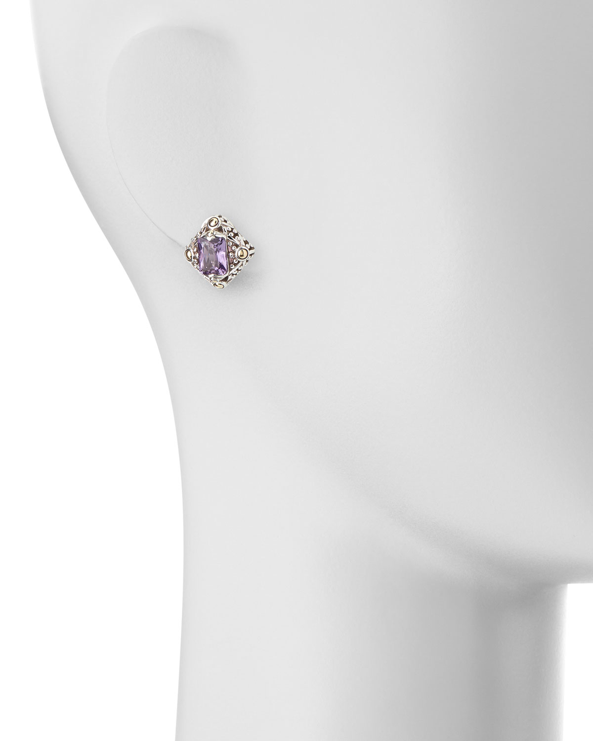 Lyst John Hardy Batu Sari Two Tone Amethyst Square Stud Earrings Gallery