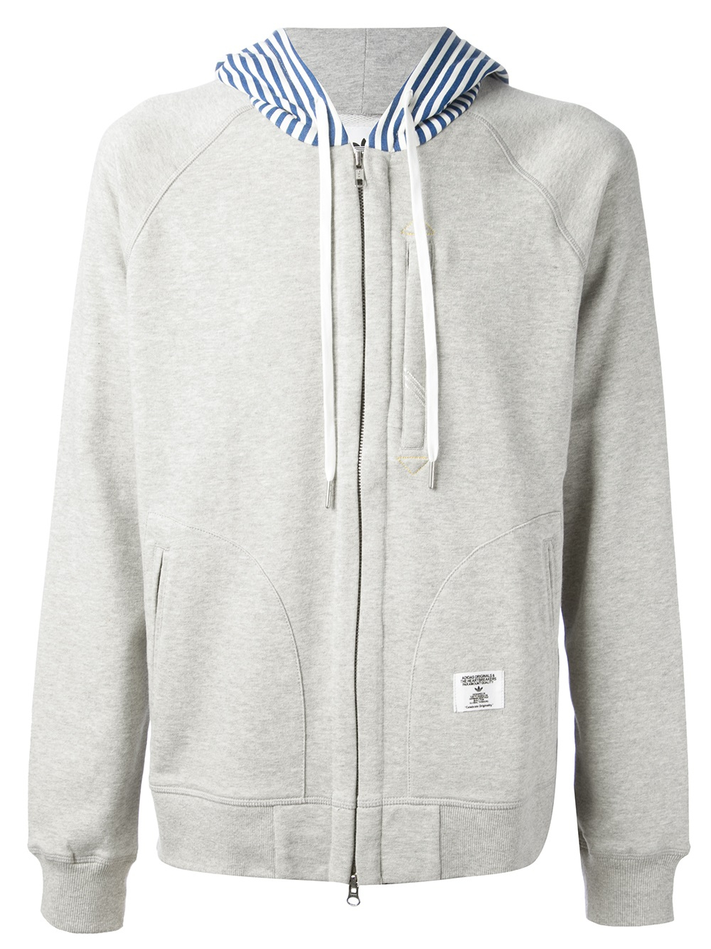 adidas Drawstring Hoodie in Grey (Gray) for Men - Lyst