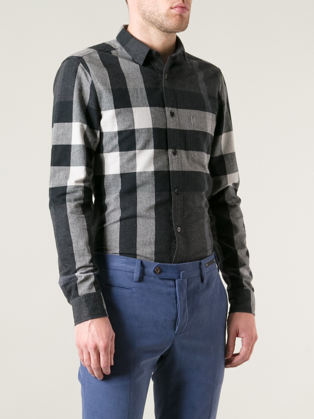 Burberry Brit Checked Shirt in Black for Men | Lyst