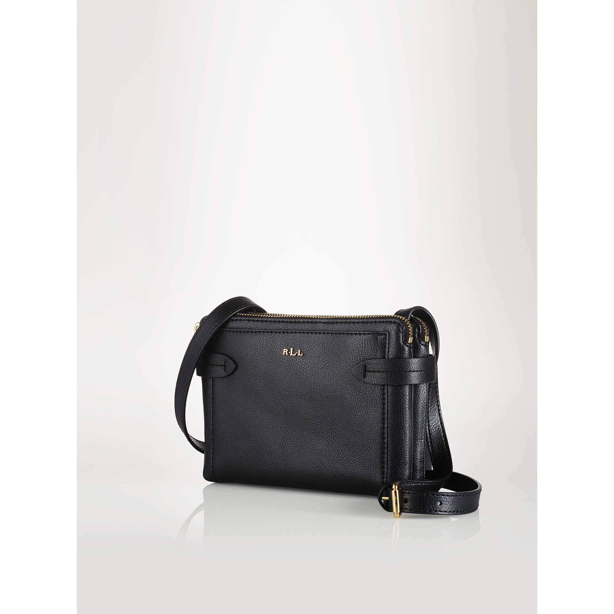 Ralph Lauren Crawley Leather Cross-body Bag in Black - Lyst