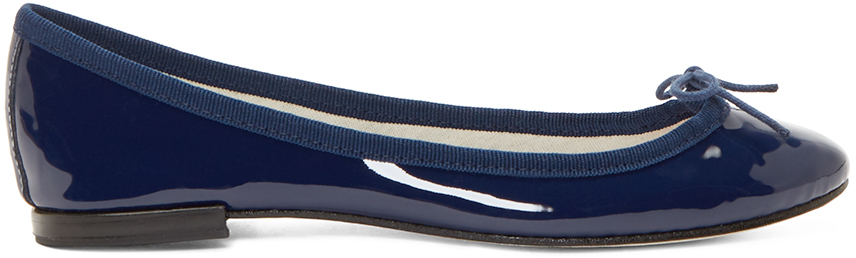 Repetto Navy Patent Cinderella Ballet Flats in Blue - Lyst