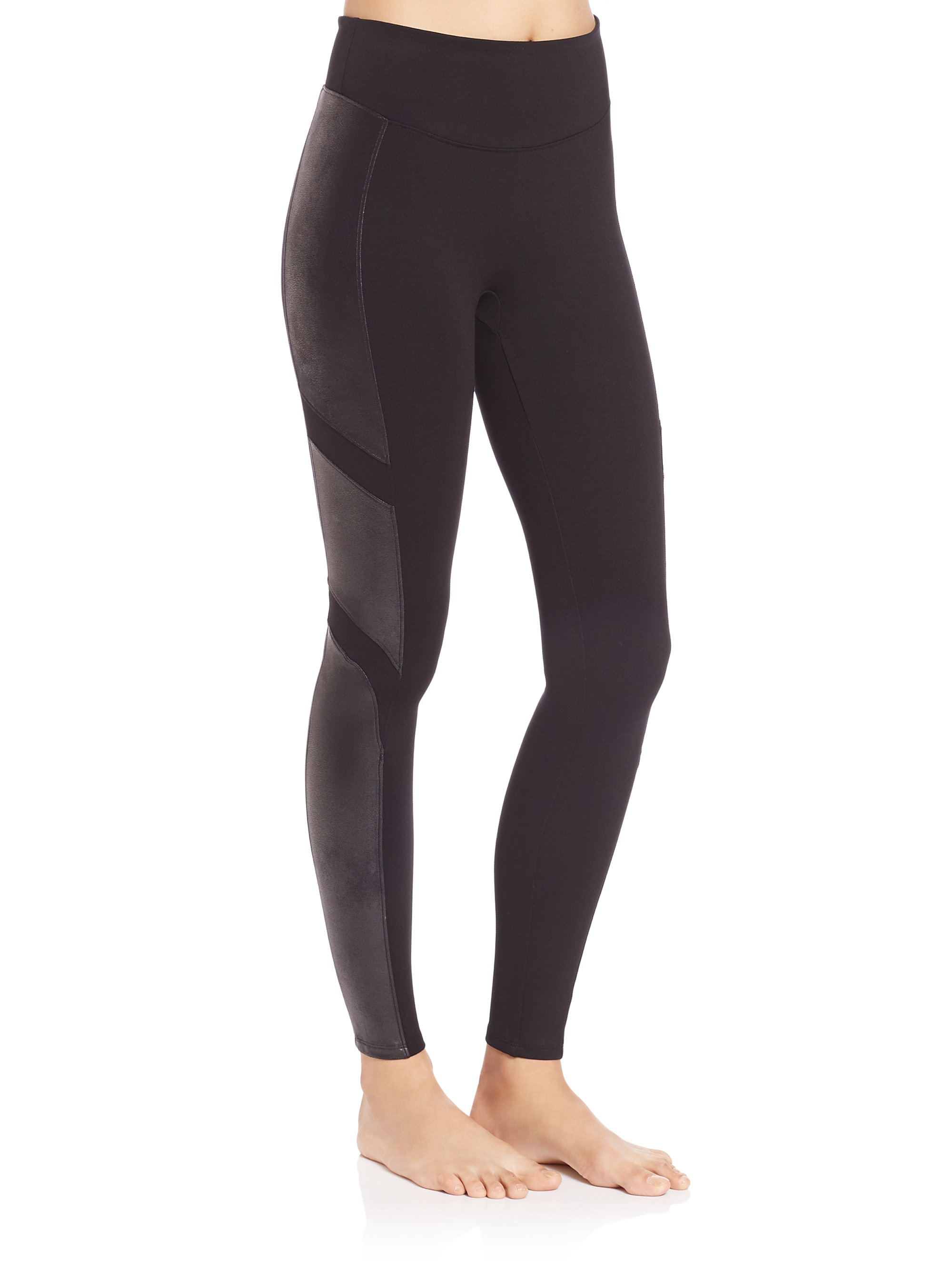 Spanx Moto Ponte Leggings in Black | Lyst