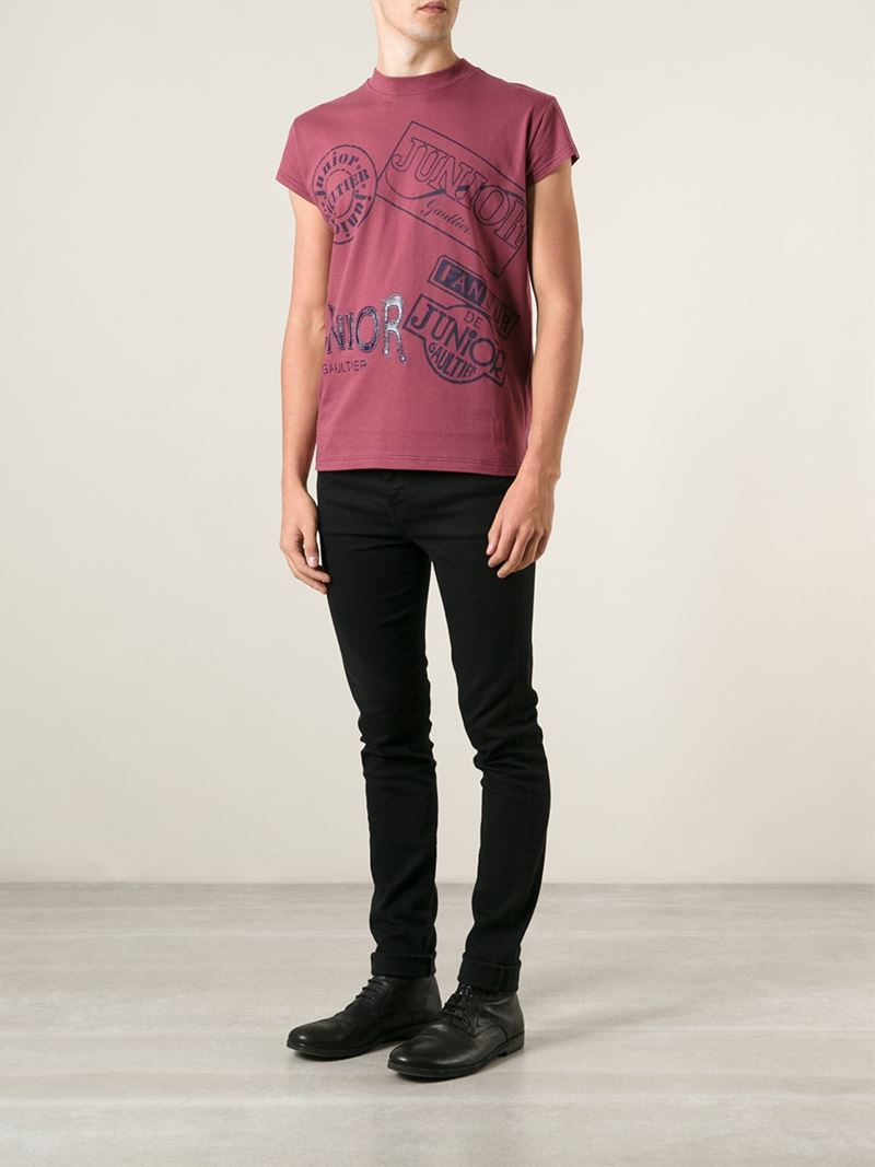 Jean Paul Gaultier Cotton 'junior Gaultier' T-shirt in Red (Purple) for Men - Lyst