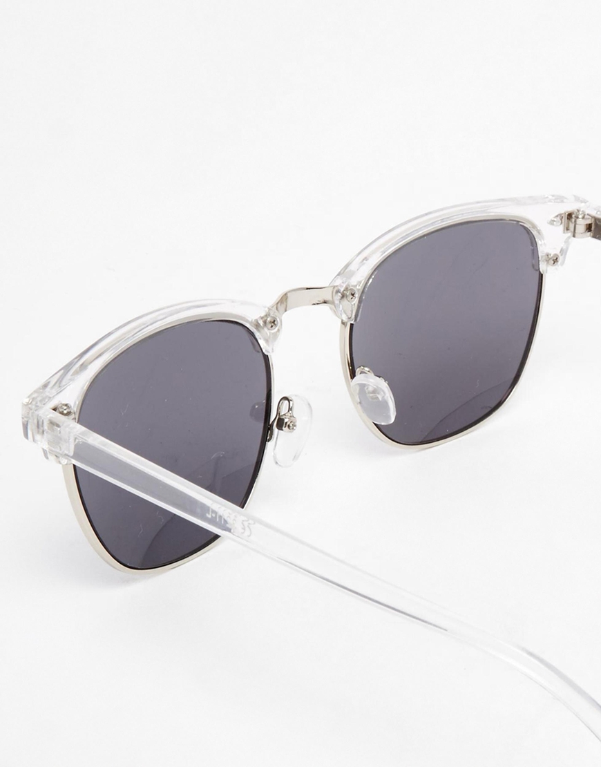 ASOS Clubmaster Sunglasses With Clear Frame in Gray for Men | Lyst