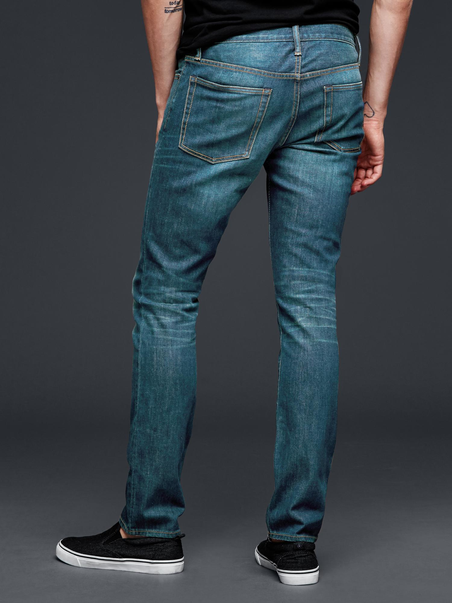 Lyst - Gap 1969 Skinny Fit Jeans (vintage Green Wash) in Blue for Men