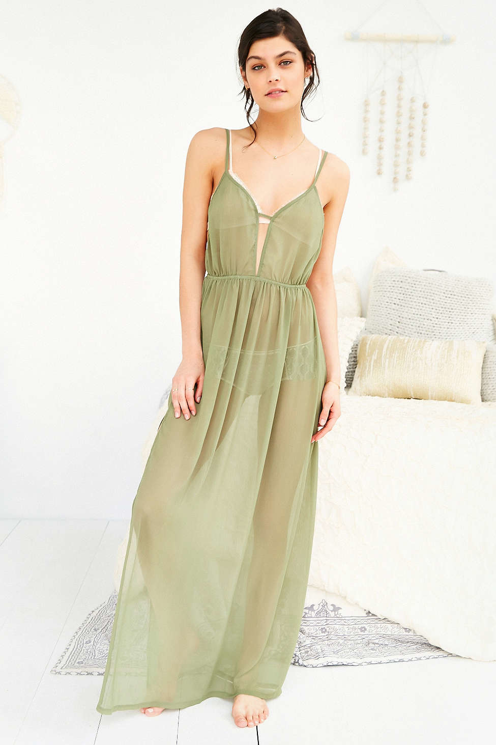 what to wear under a sheer maxi dress