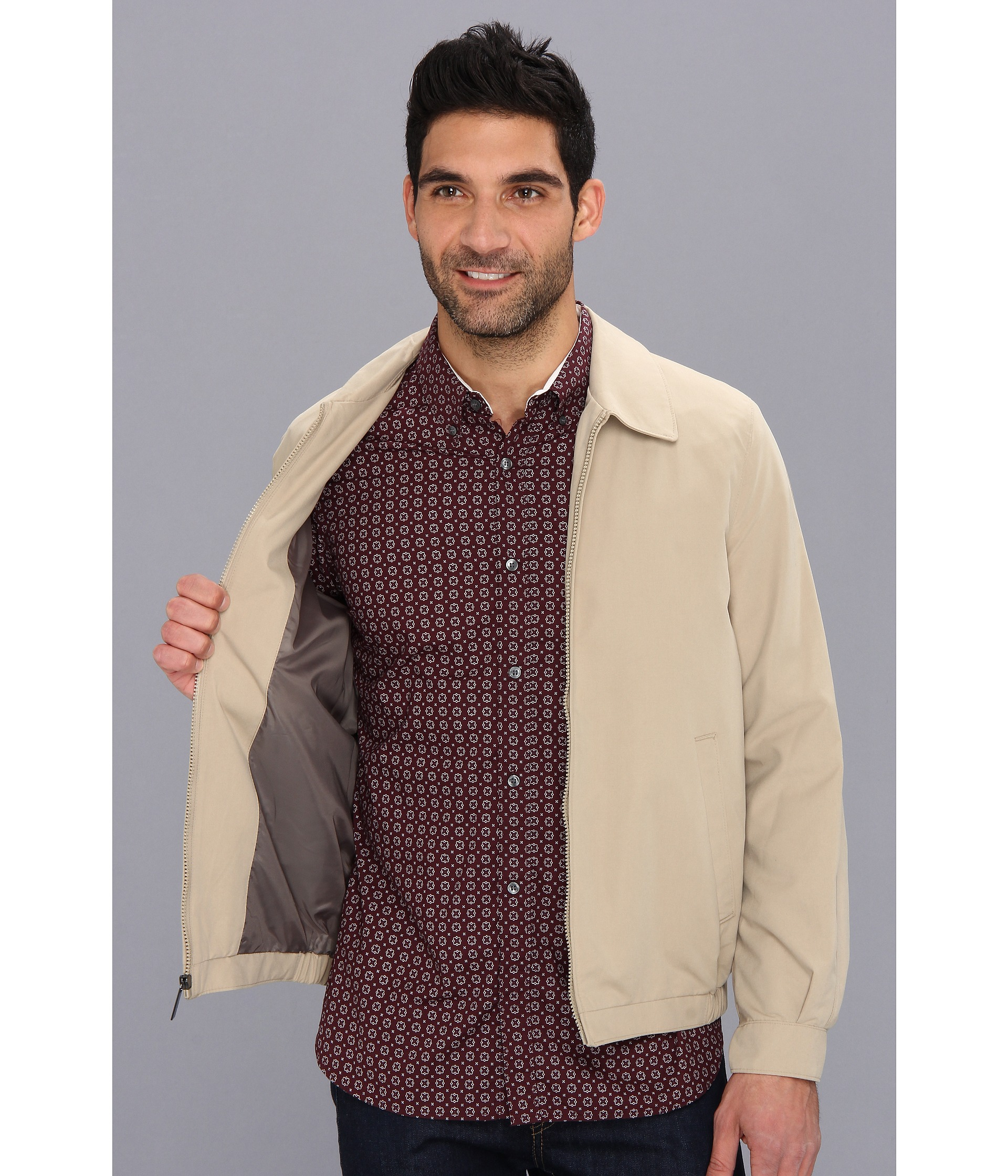 perry ellis portfolio jacket microfiber zip jacket
