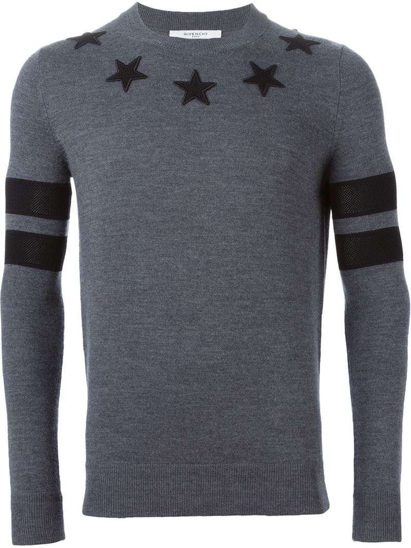 Lyst - Givenchy Star Patch Sweater in Gray for Men
