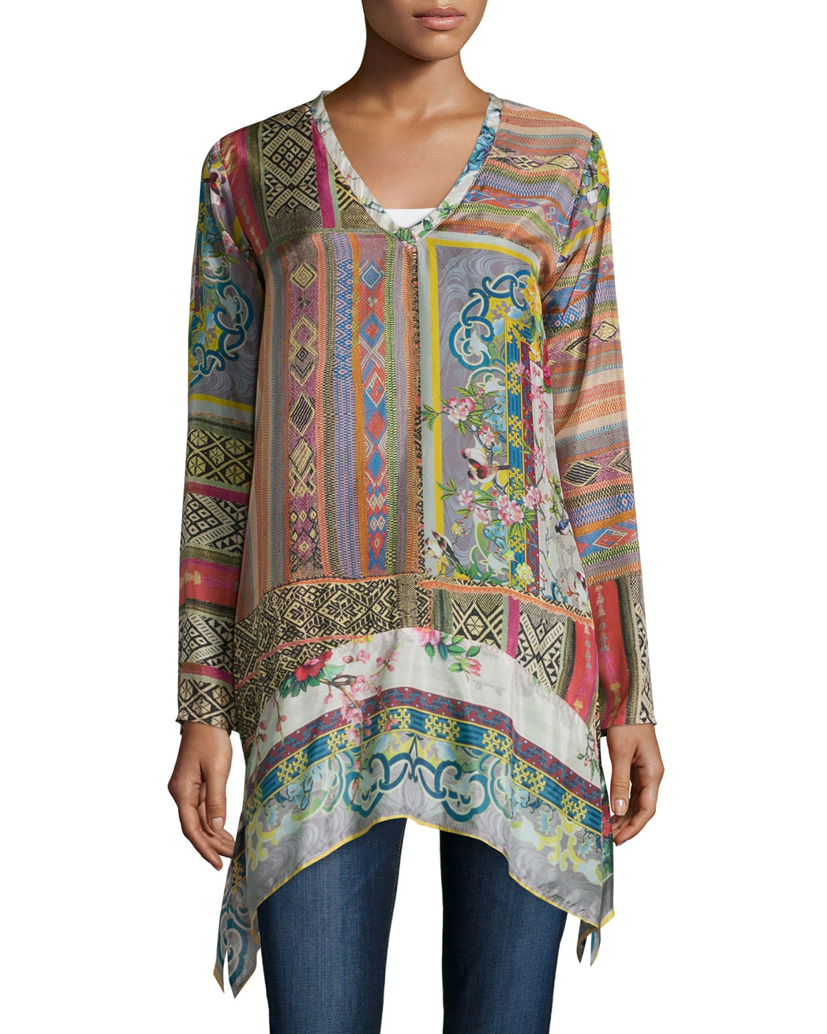 Johnny Was Longsleeve Patchworkprint Tunic Lyst