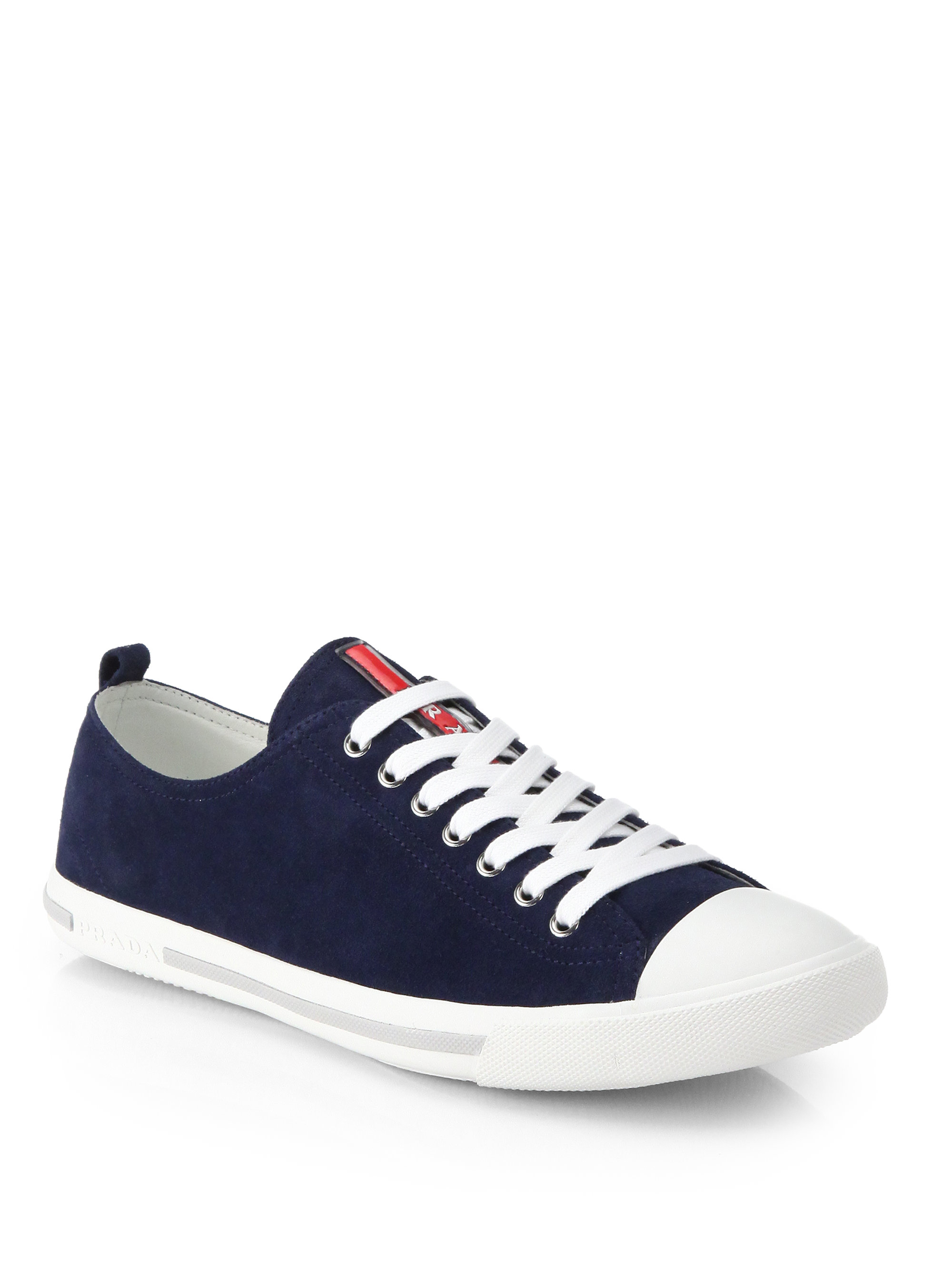 Prada Suede Lo Sneakers in Blue for Men | Lyst