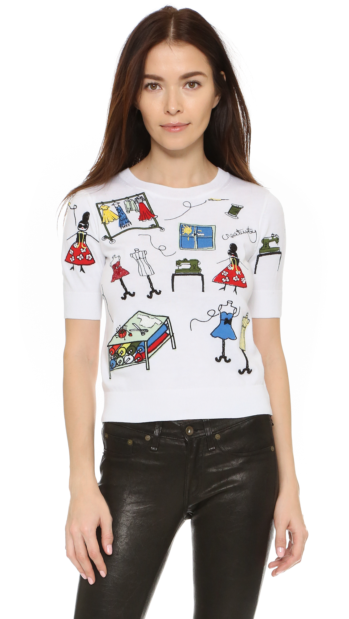 alice and olivia white shirt