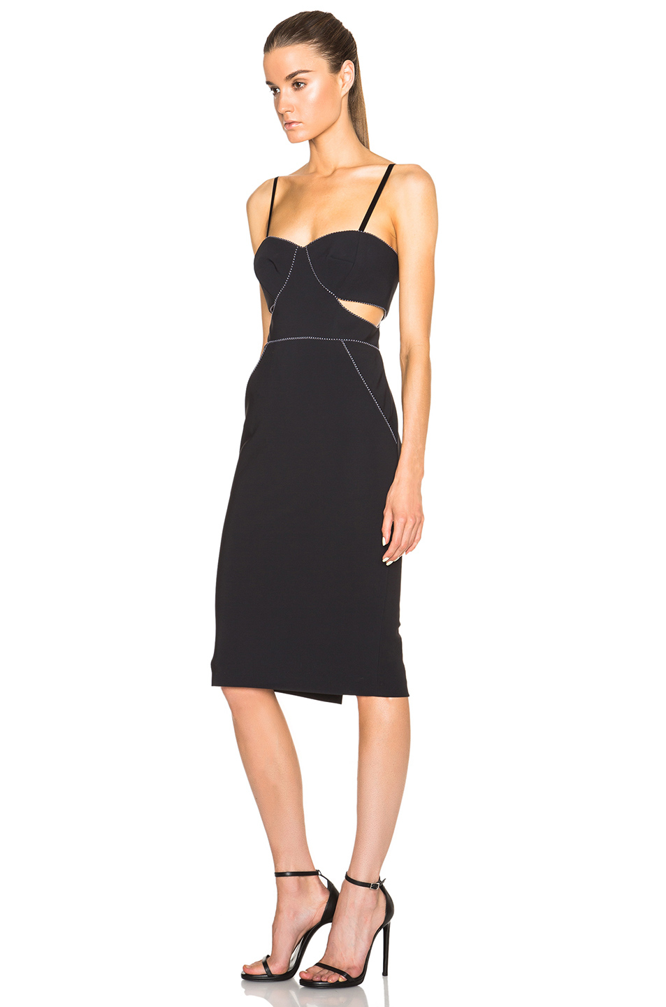 Jonathan Simkhai Cotton Cut-Out Cocktail Dress in Black - Lyst