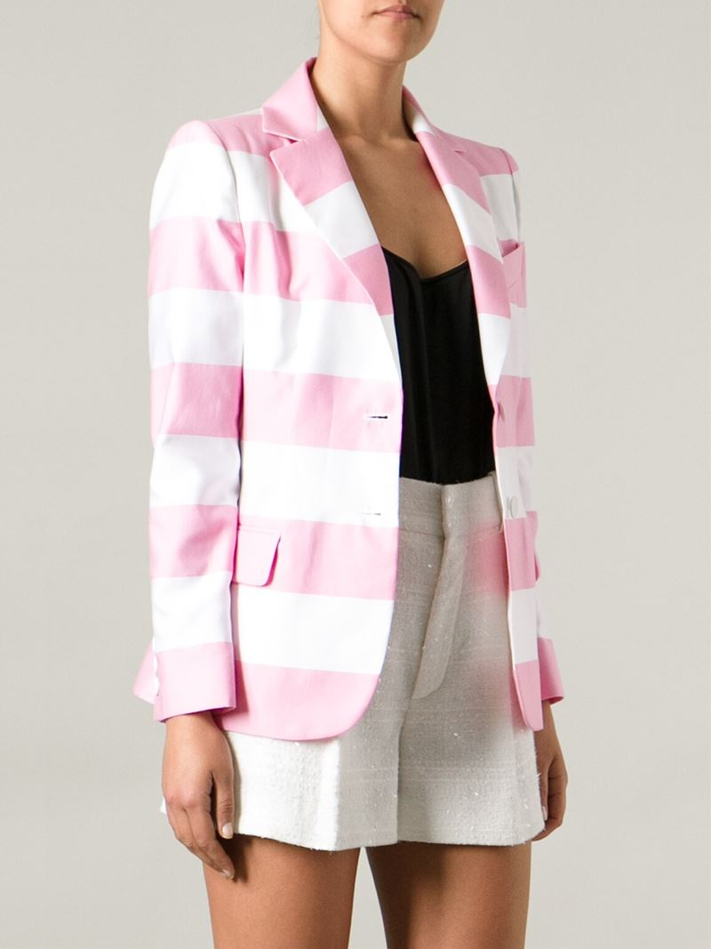 Boutique Moschino Striped Blazer in Pink