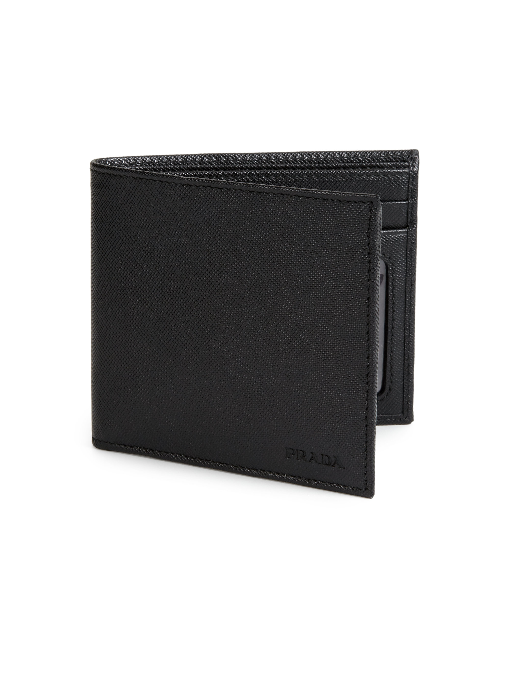saffiano leather wallet mens