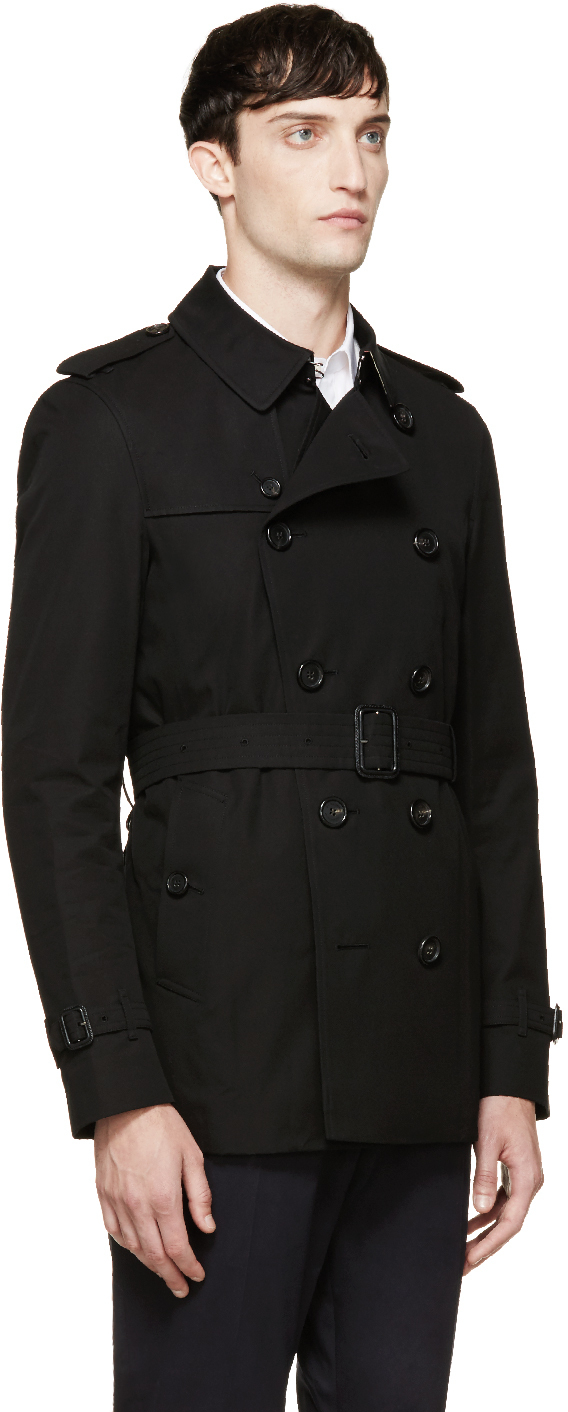 Burberry Black Sandringham Short Trench Coat for Men | Lyst
