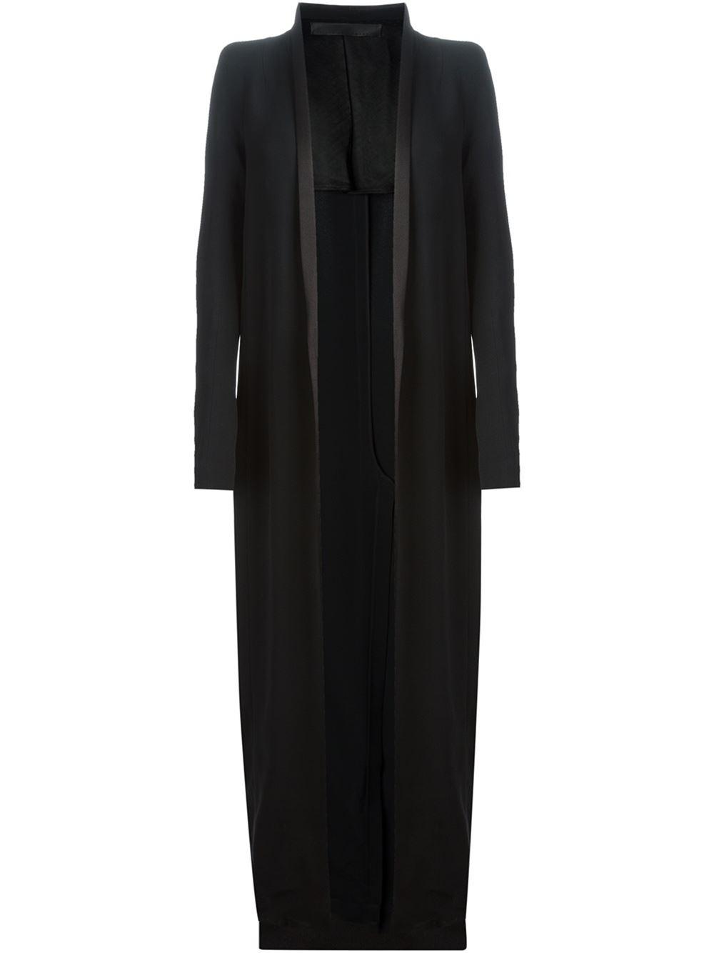 Haider Ackermann Crepe Tailored Floor Length Coat in Black | Lyst