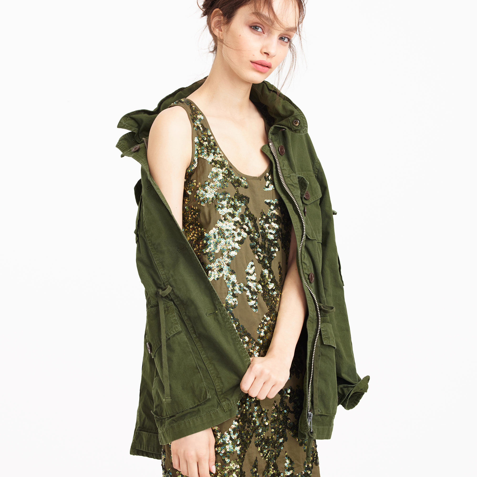 J.crew Iridescent Sequin Shift Dress in Green Lyst