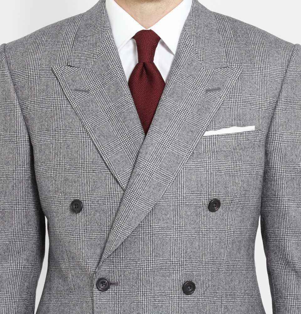 Kingsman Grey Double-Breasted Prince Of Wales Check Suit in Grey for ...