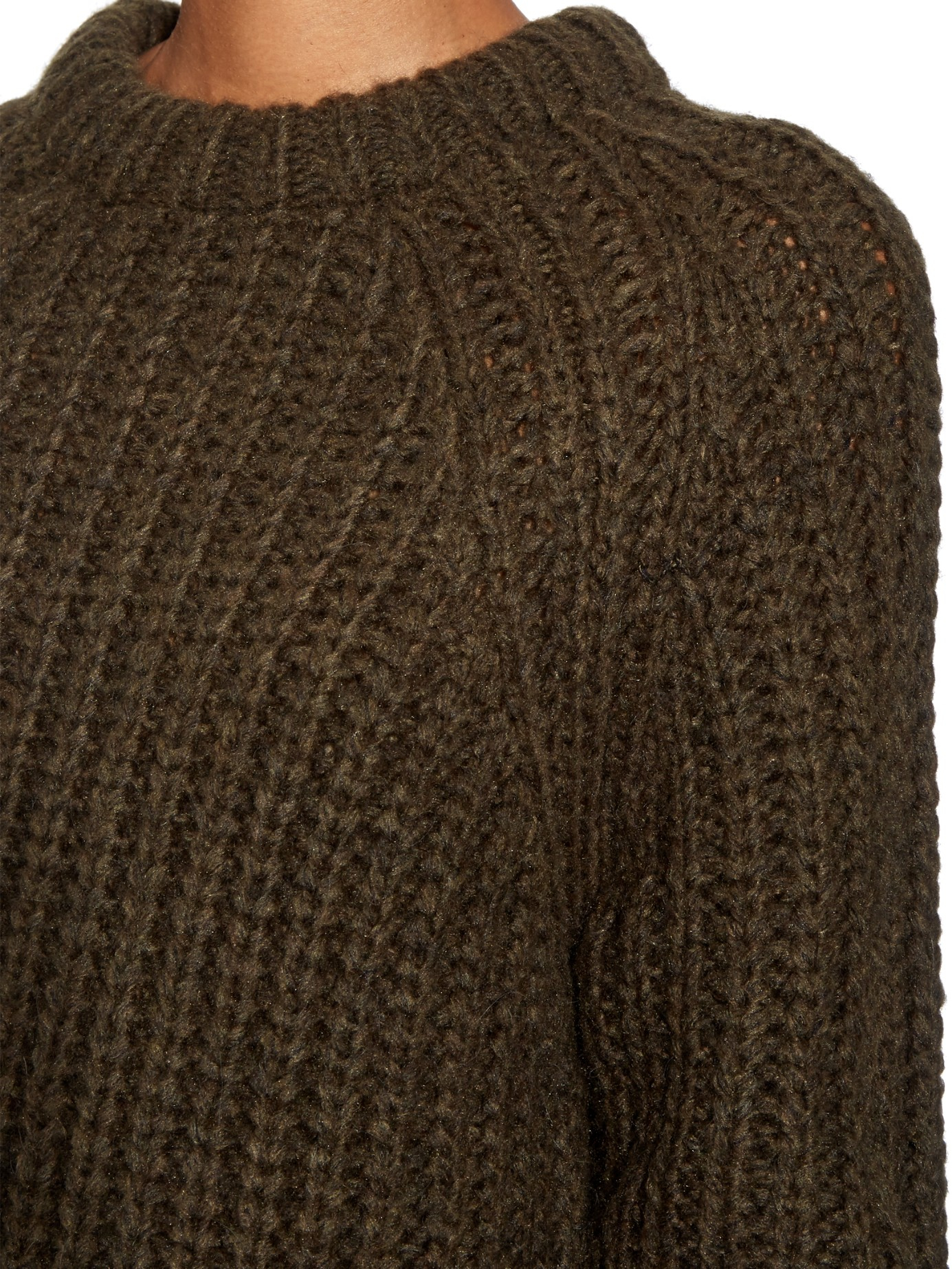 brown fisherman sweater