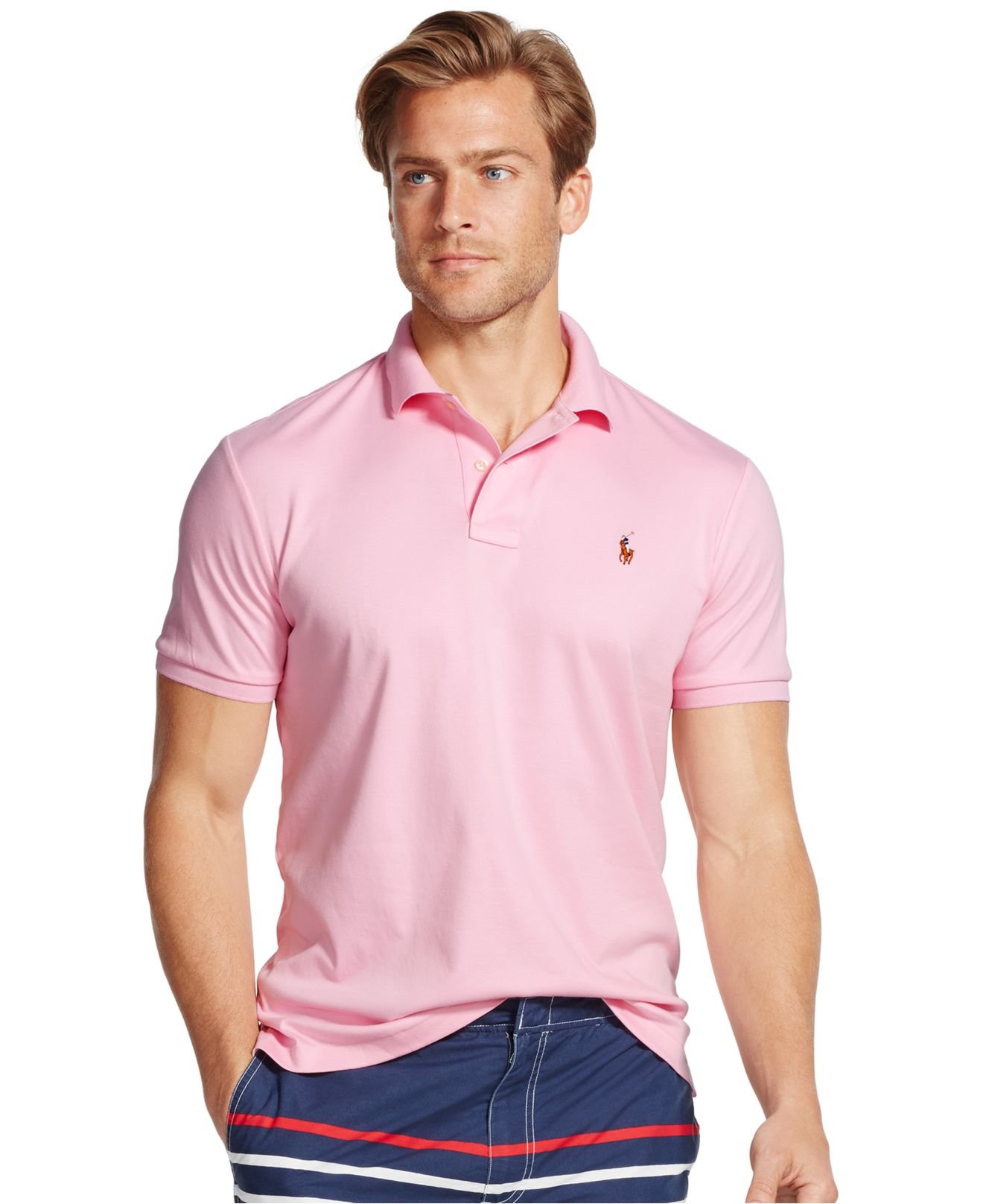 rol Overblijvend Daarom Polo Ralph Lauren Pima Soft-touch Shirt in Pink for Men | Lyst