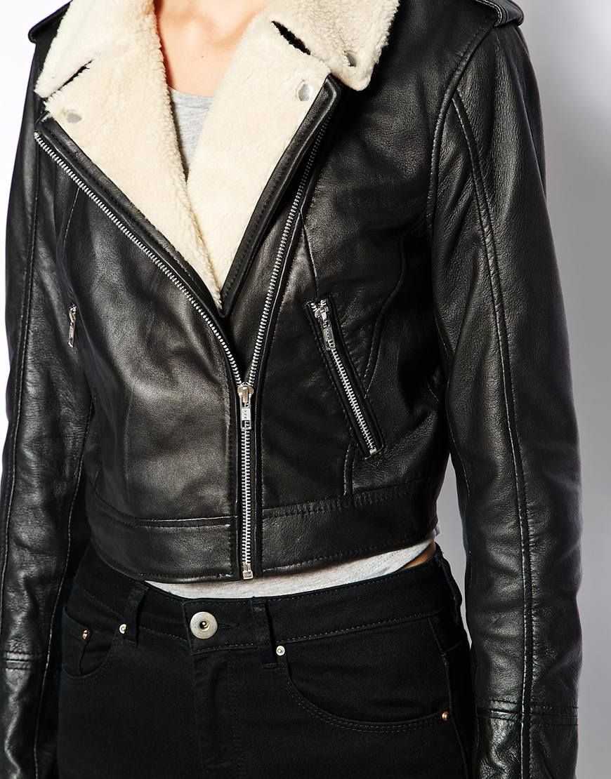 leather jacket with fleece