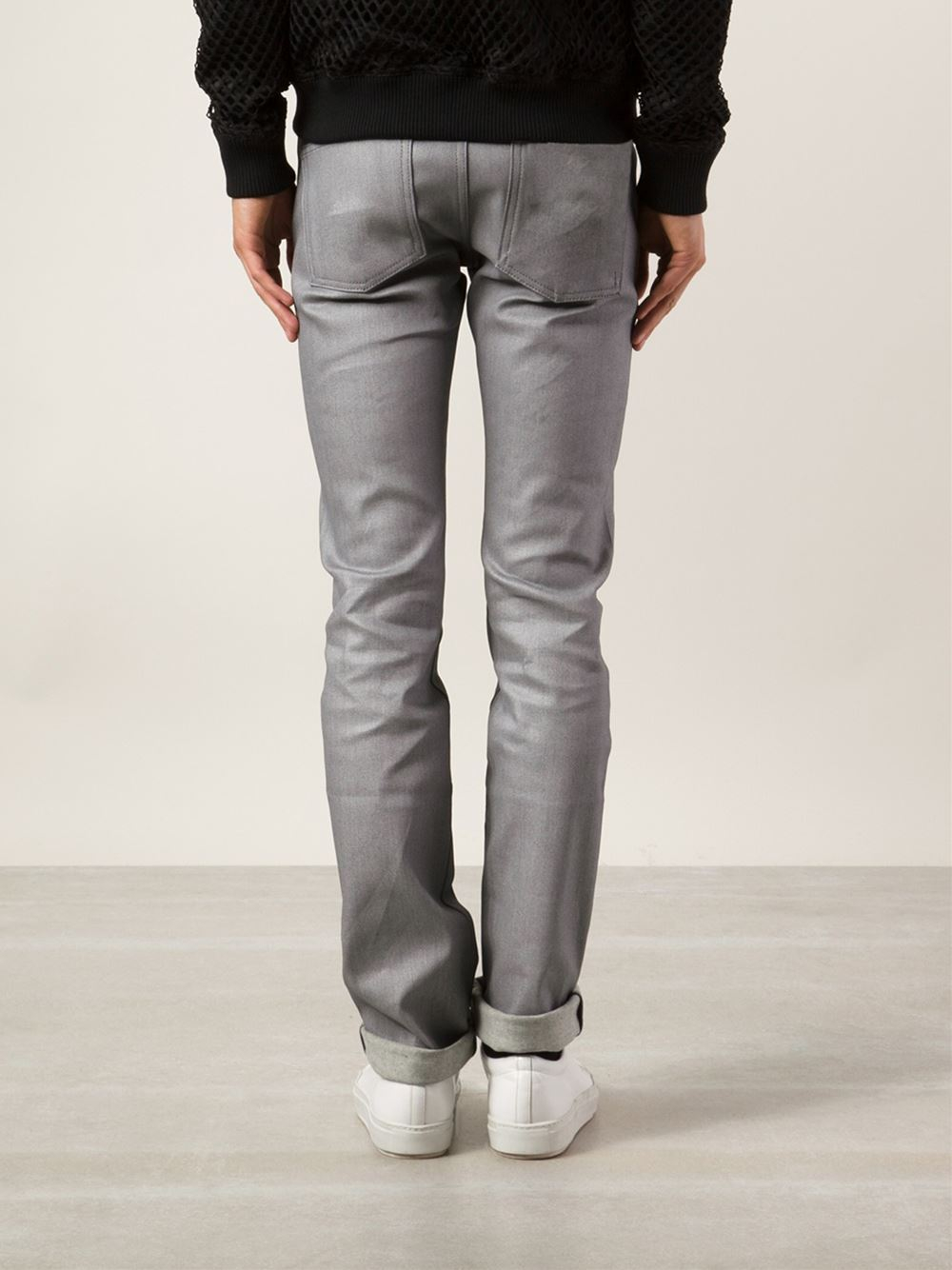 Naked & Famous Denim Skinny Stretch Jeans in Heather Grey 