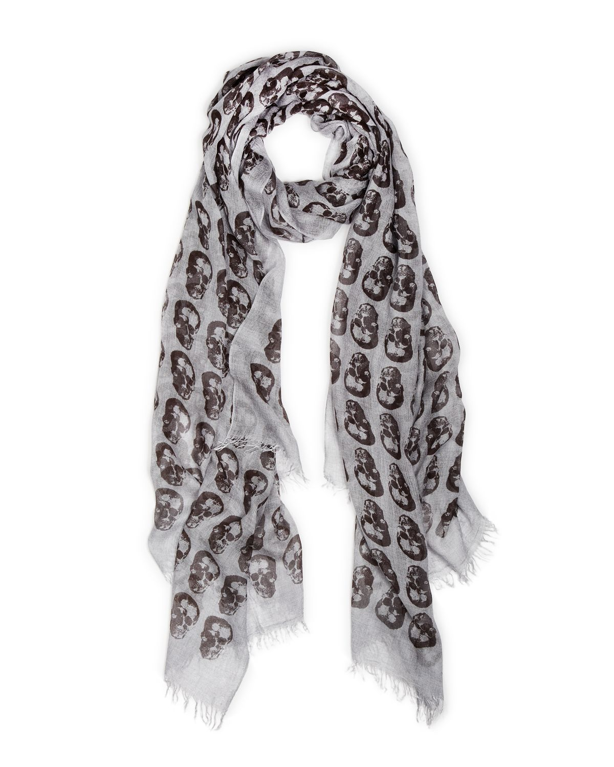 John varvatos Skull Print Scarf in Gray for Men Lyst