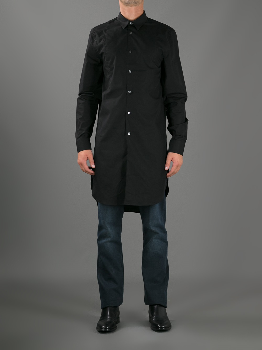 Acne Studios Jay Extra Long Shirt in Black for Men | Lyst