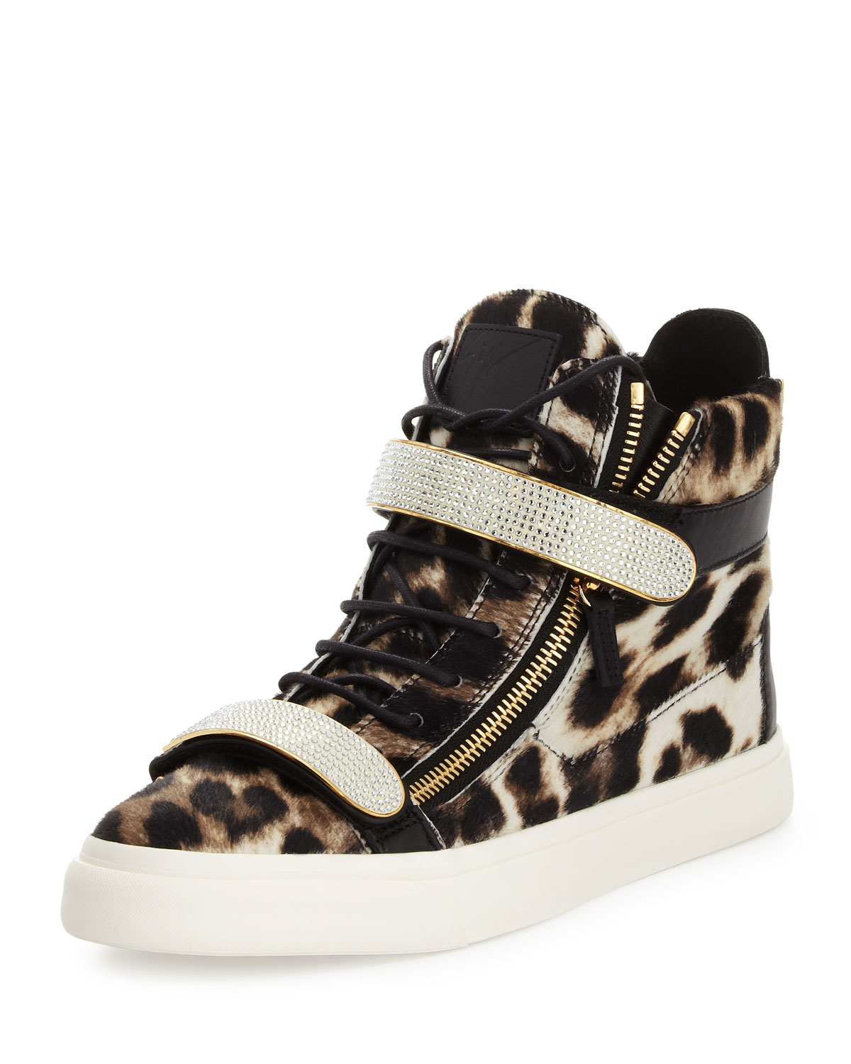 Lyst - Giuseppe zanotti Mens Leopard-Print Calf Hair High-Top Sneaker ...