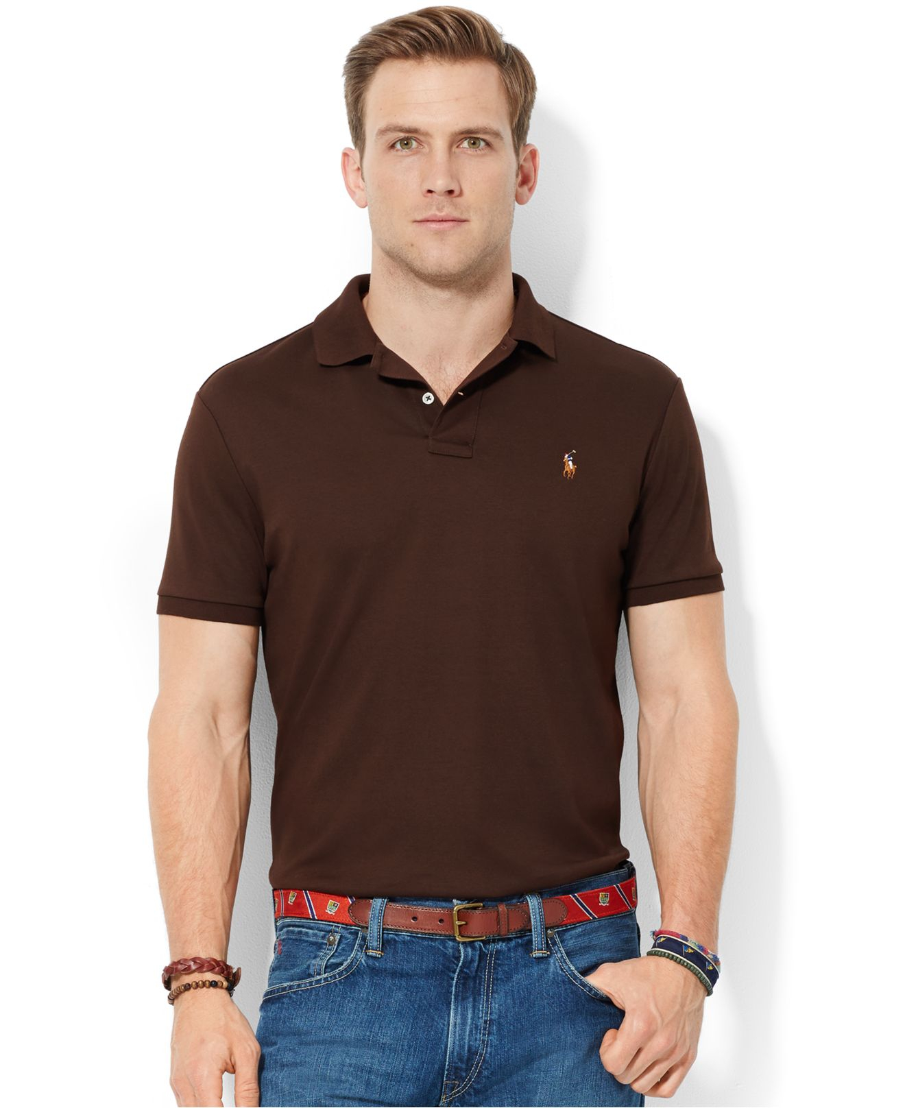 Polo Ralph Lauren Pima Soft-Touch Polo in Brown for Men - Lyst