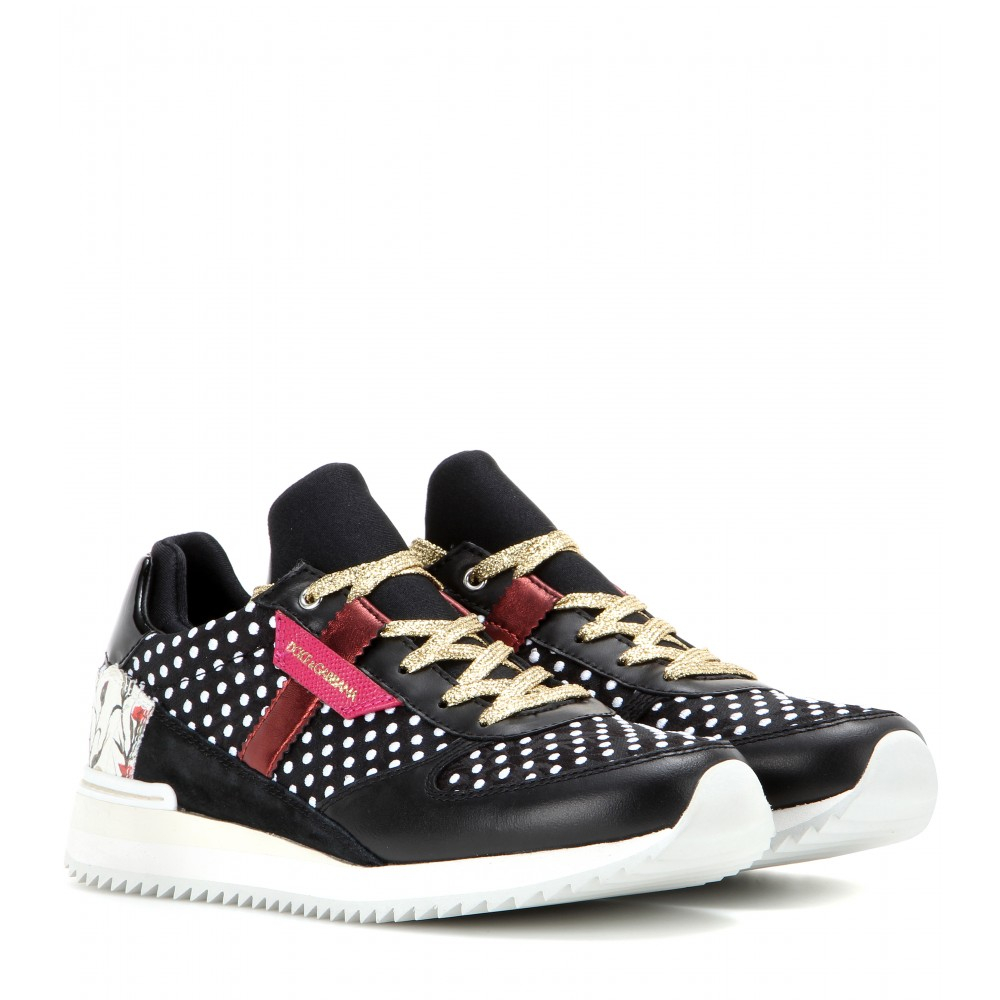 dolce and gabbana black and white sneakers